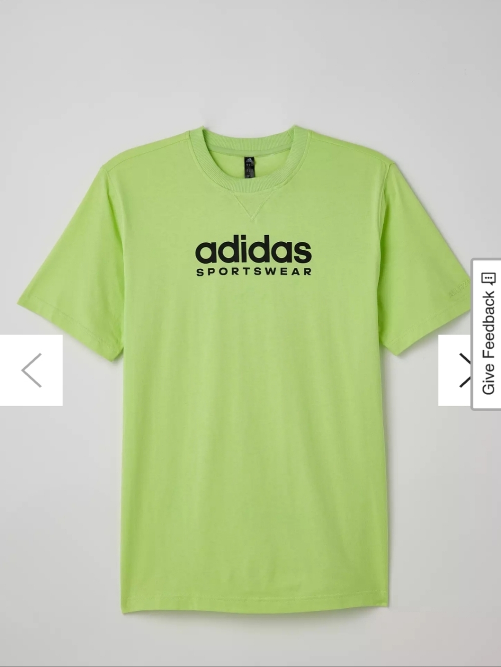 Adidas Men’s Neon Green Short Sleeve Tee Size XL